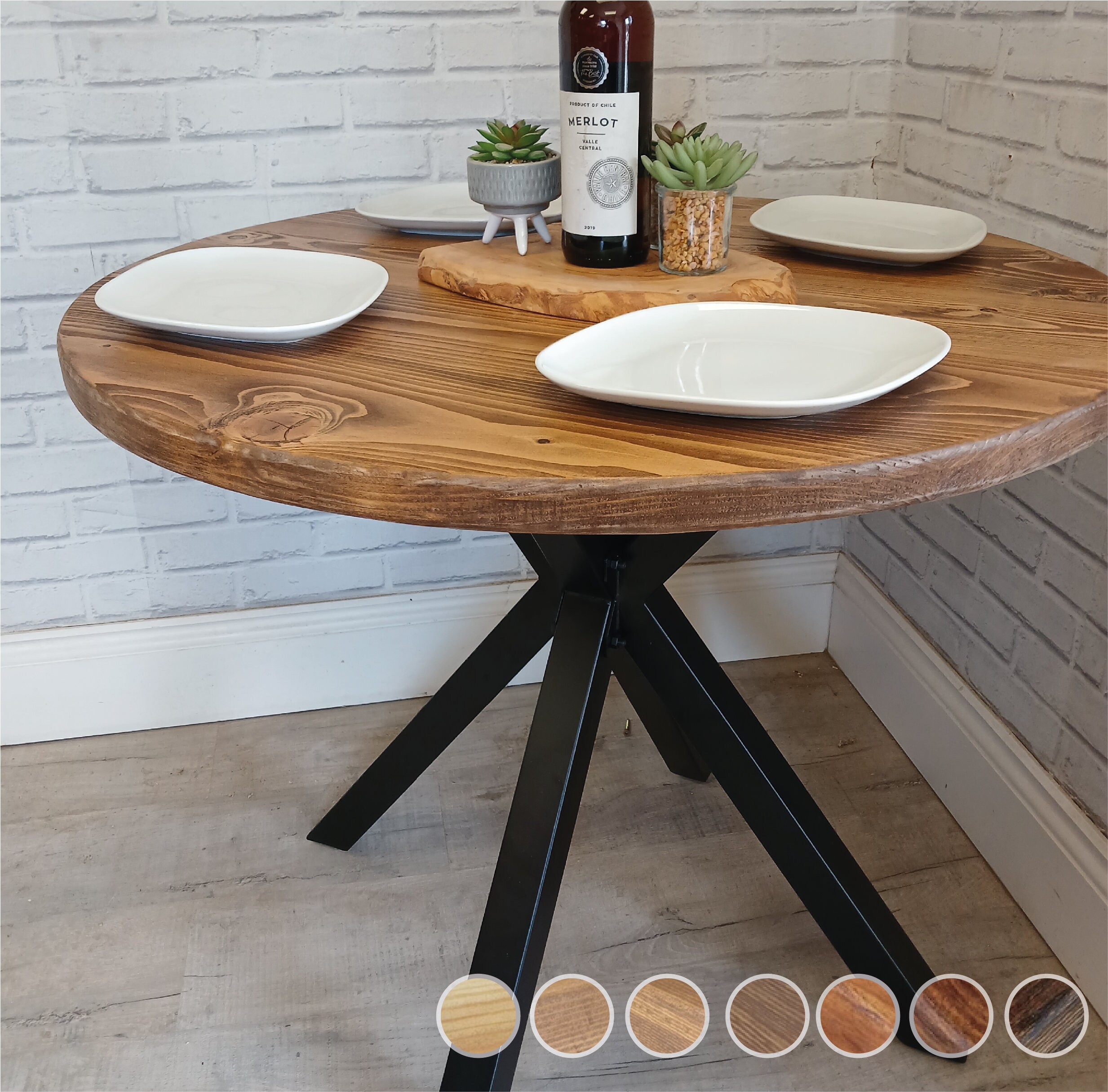 Robin Leg Table Round Dining Table/any Size/spider Leg Base/rustic Round Table/spider ...