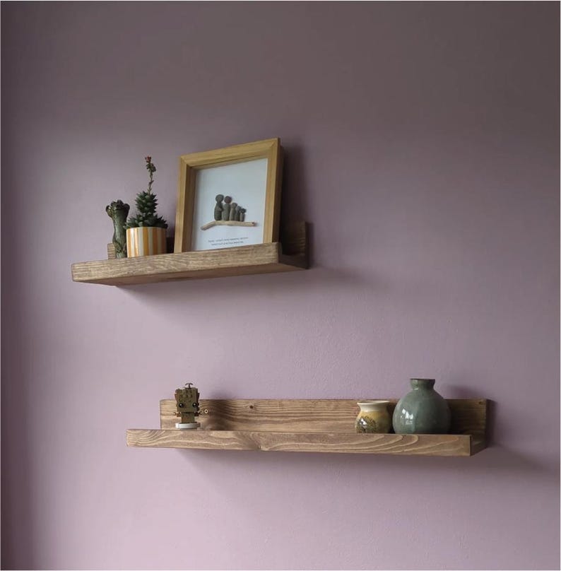 Bespoke Shelving/ Narrow Shelves/Picture Shelves/ Kitchen Shelving/ Bathroom Shelf/ Bathroom Shelving/ Cook Book Shelf/ Rustic Shelves Light Oak Oil