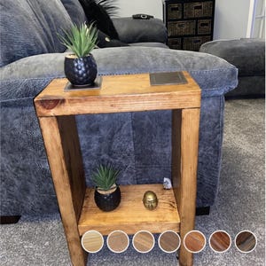 Rustic Side Table/ Bedside table/Tall Side Table/Living Room Furniture/Reclaimed Wood Side Table/Rustic Lamp Stand