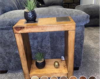 Rustic Side Table/ Bedside table/Tall Side Table/Living Room Furniture/Reclaimed Wood Side Table/Rustic Lamp Stand