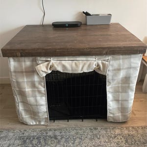 Rustic Dog Crate Topper / Dog Crate Table Top / Rustic Table Top / Handmade Solid Wood Dog Crate Top / Pet Furniture / Made to Any Size