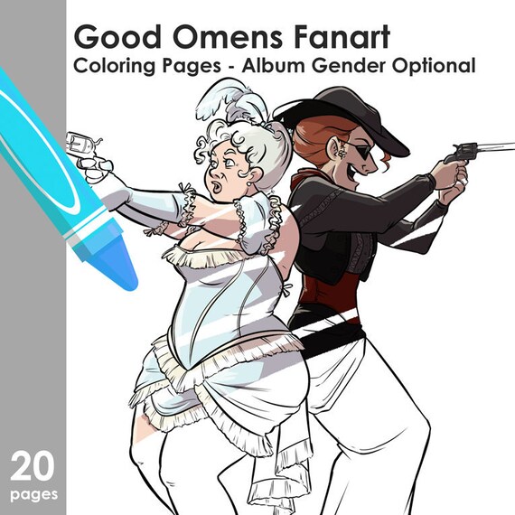 Download Good Omens Fanart Coloring Book Gender Optional Etsy