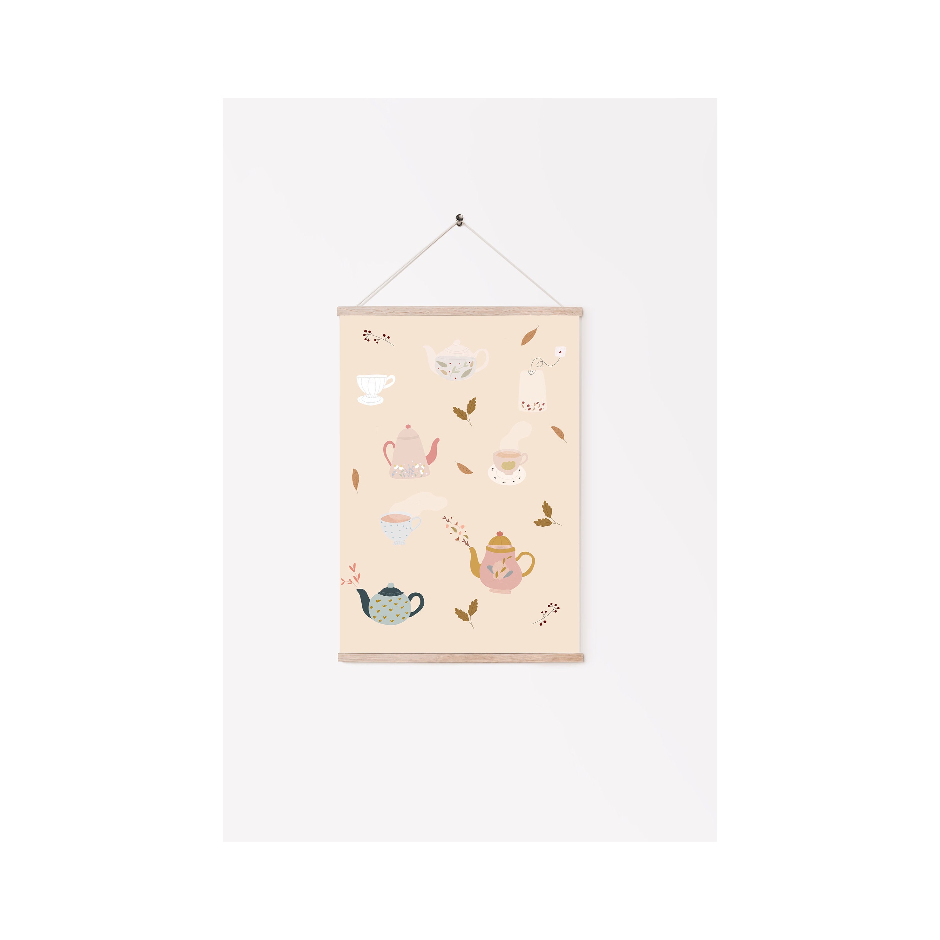 Affiche Tea Time - Teapot- Autumn Fall- Artprint-October