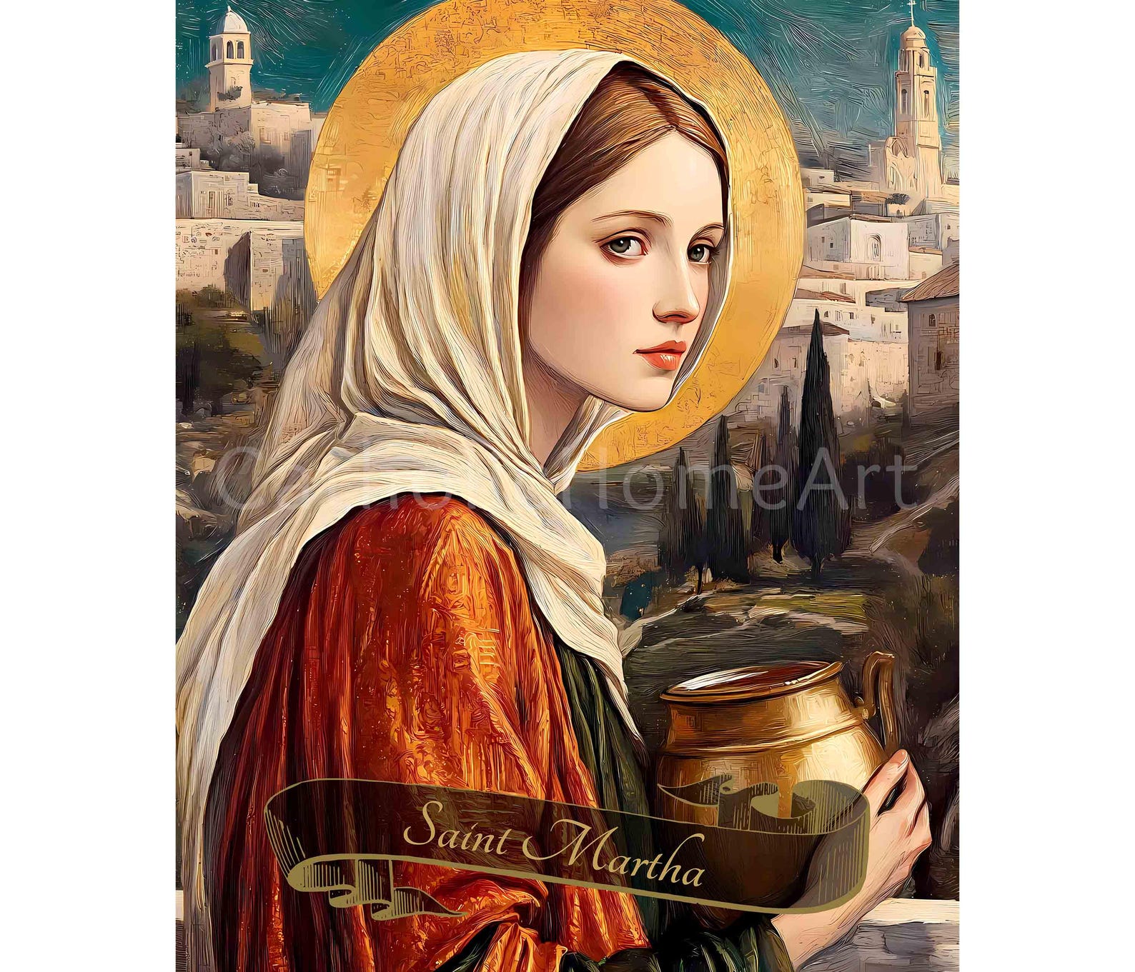 St. Martha of Bethany Wall Art Printable, Saint Martha Sister of ...