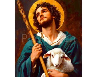 St John the Baptist Printable Poster Wall Art, Catholic Saint Print, Religious Art Digital Download
