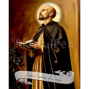 Saint Ignatius of Loyola Printable Wall Art, Catholic Poster Print, Christian Religious Art Digital Download