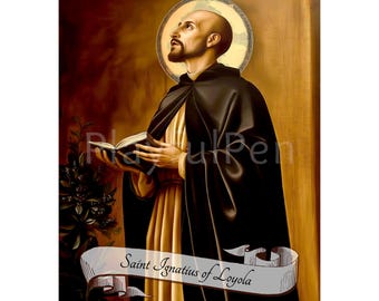 Saint Ignatius of Loyola Printable Wall Art, Catholic Poster Print, Christian Religious Art Digital Download