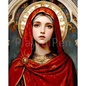 St Eulalia of Barcelona Wall Art Print, Saint Eulalia Picture Digital Download, Catholic Printable Poster, Religious Art Home Decor