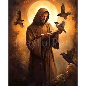 St. Francis of Assisi Wall Art Printable, Digital Download Christian Catholic Printable Poster Print, Religious Art