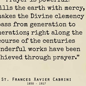 St Frances Cabrini Quote Wall Art, Saint Mother Cabrini Quotes, Saint ...