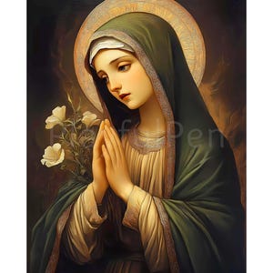 St Margaret of Antioch Wall Art, Saint Marina, Catholic Printable Poster Print, Christian Religious Catholic Art Digital Download