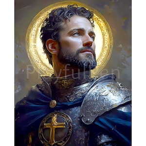 St Louis King of France Printable Wall Art, Saint King Louis IX Picture, Digital Download