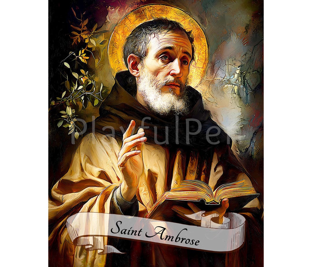 Saint Ambrose Printable Wall Art, Catholic Poster Religious Saints Art ...