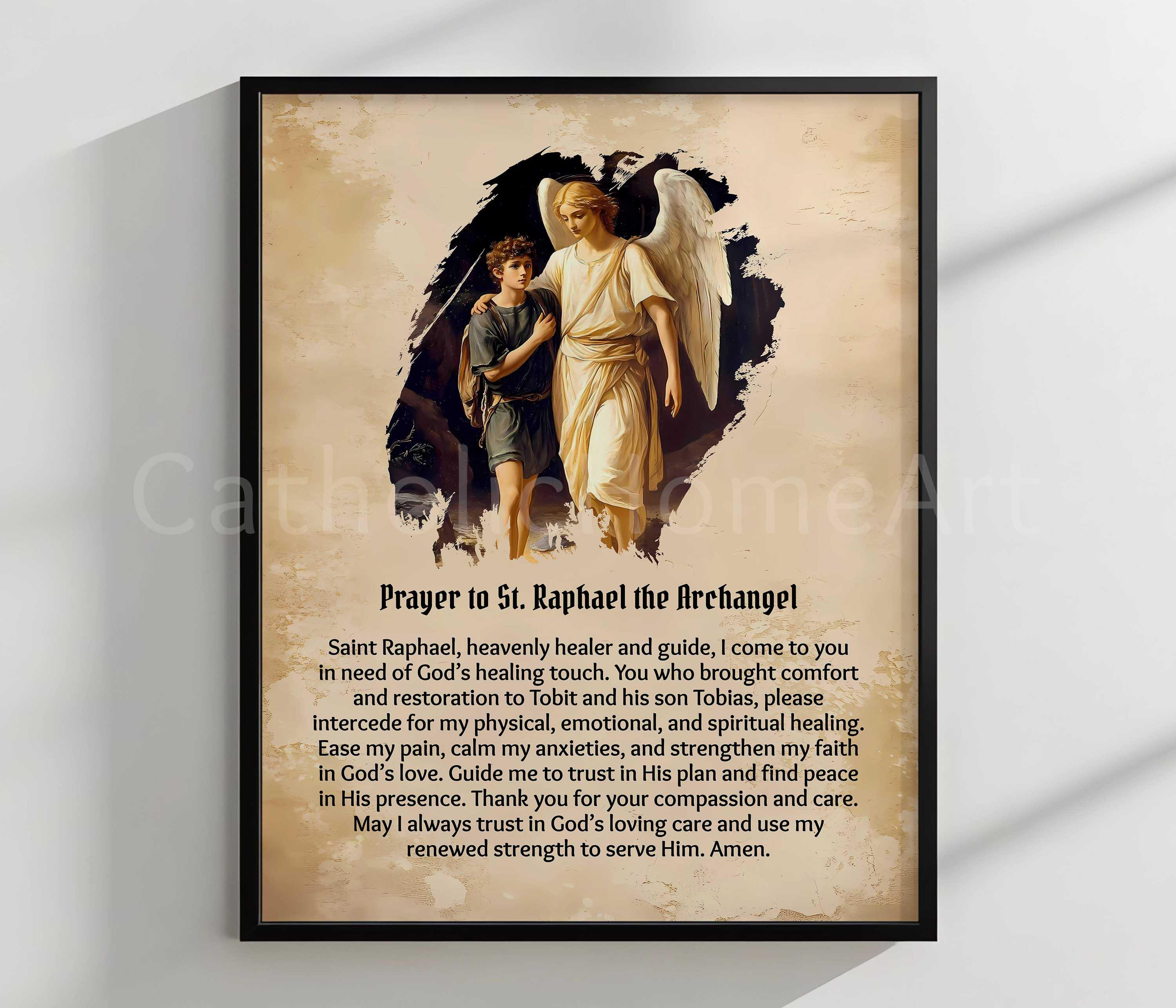 St Raphael Prayer for Healing Wall Art Printable, Prayer to