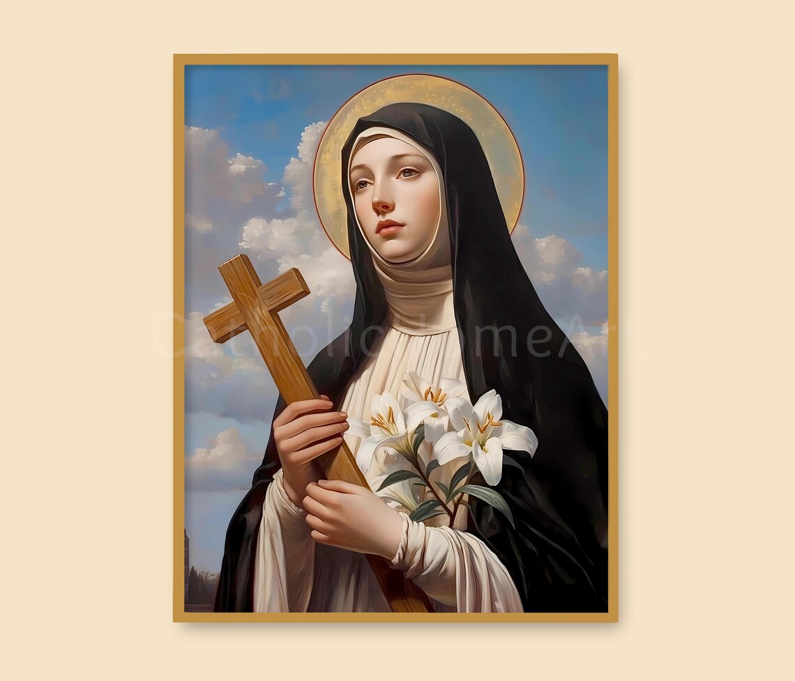 Saint Catherine of Siena Wall Art Print, Catholic Saints Printable ...