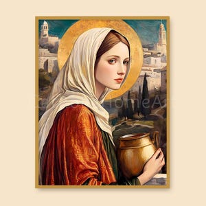 St. Martha of Bethany Wall Art Printable, Saint Martha Sister of Lazarus Catholic Printable Poster Print, Religious Decor, Digital Download