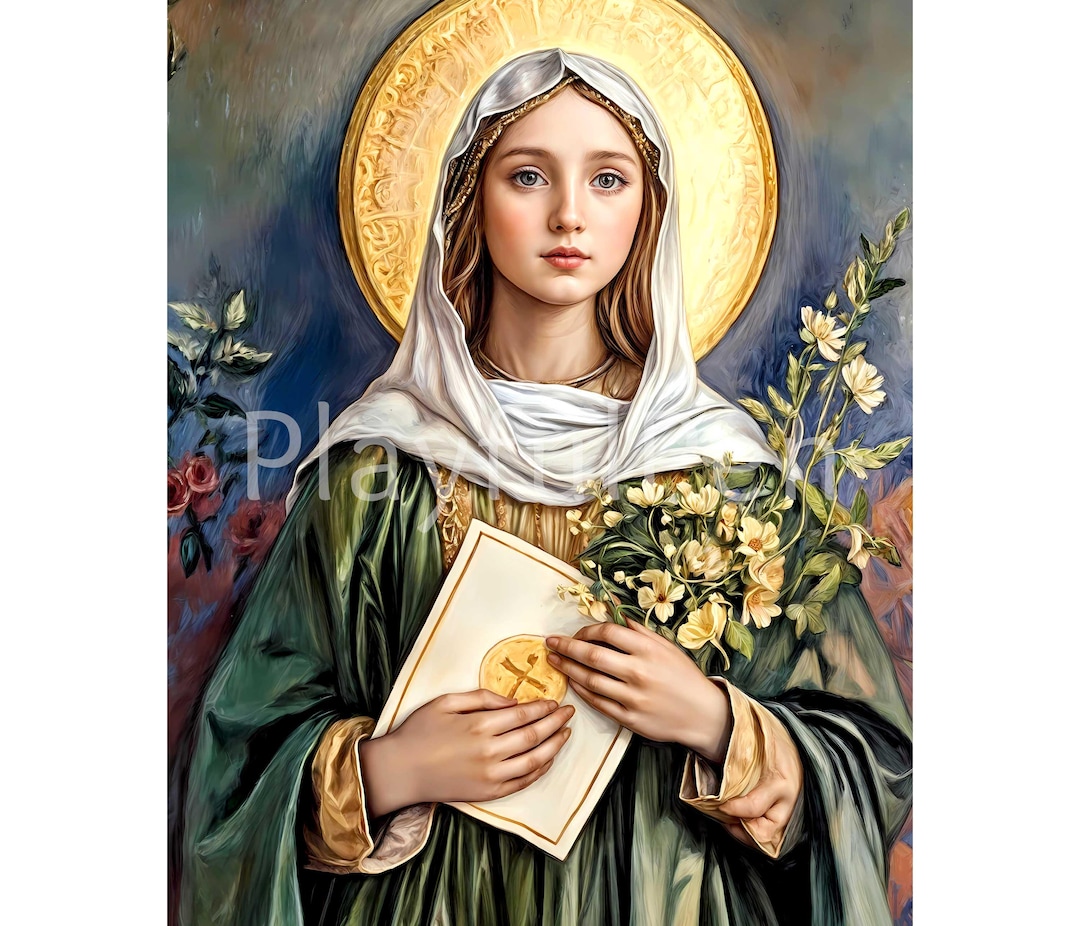 St Dymphna Printable Wall Art, Christian Saint Catholic Printable ...