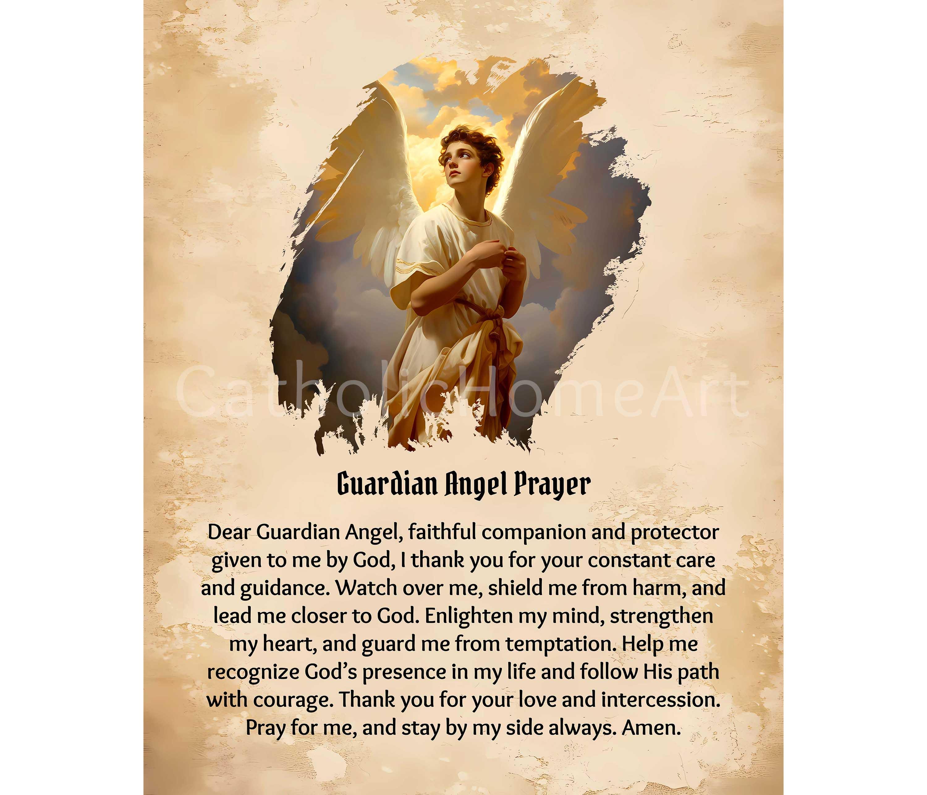 Prayer to My Guardian Angel Wall Art Printable, Guardian Angel ...