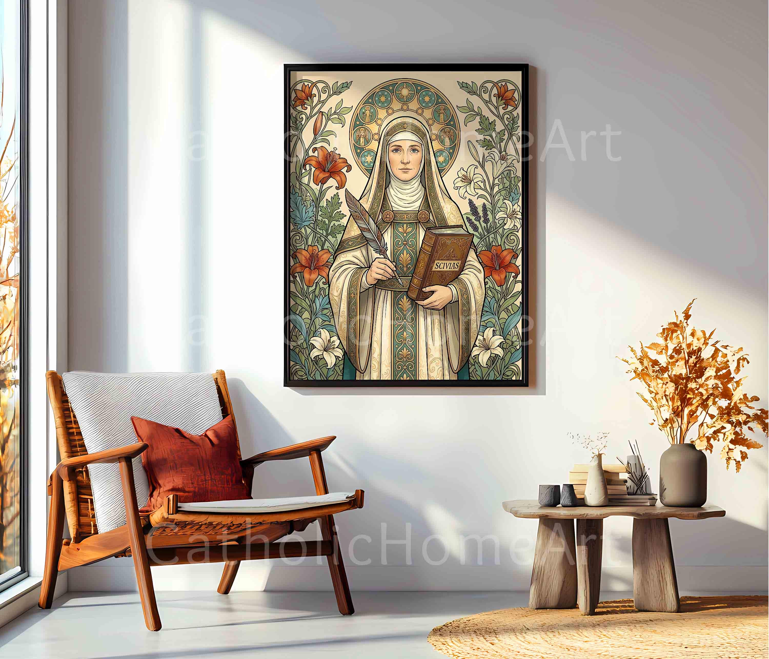 St Hildegard of Bingen Wall Art Printable, Religious Poster ...