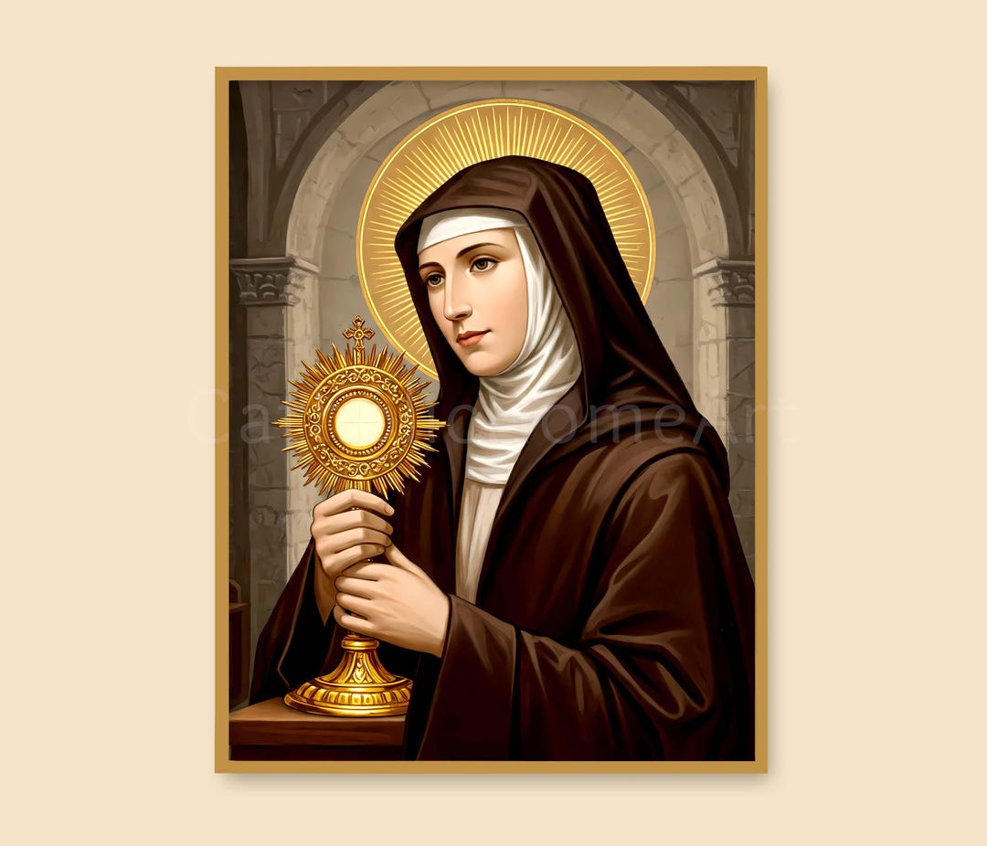 Saint Clare of Assisi Printable Wall Art, Christian Catholic Poster ...