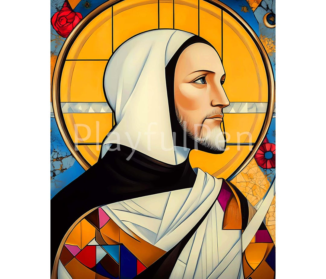 Saint Benedict Printable Wall Art, St Benedict of Nursia Digital ...