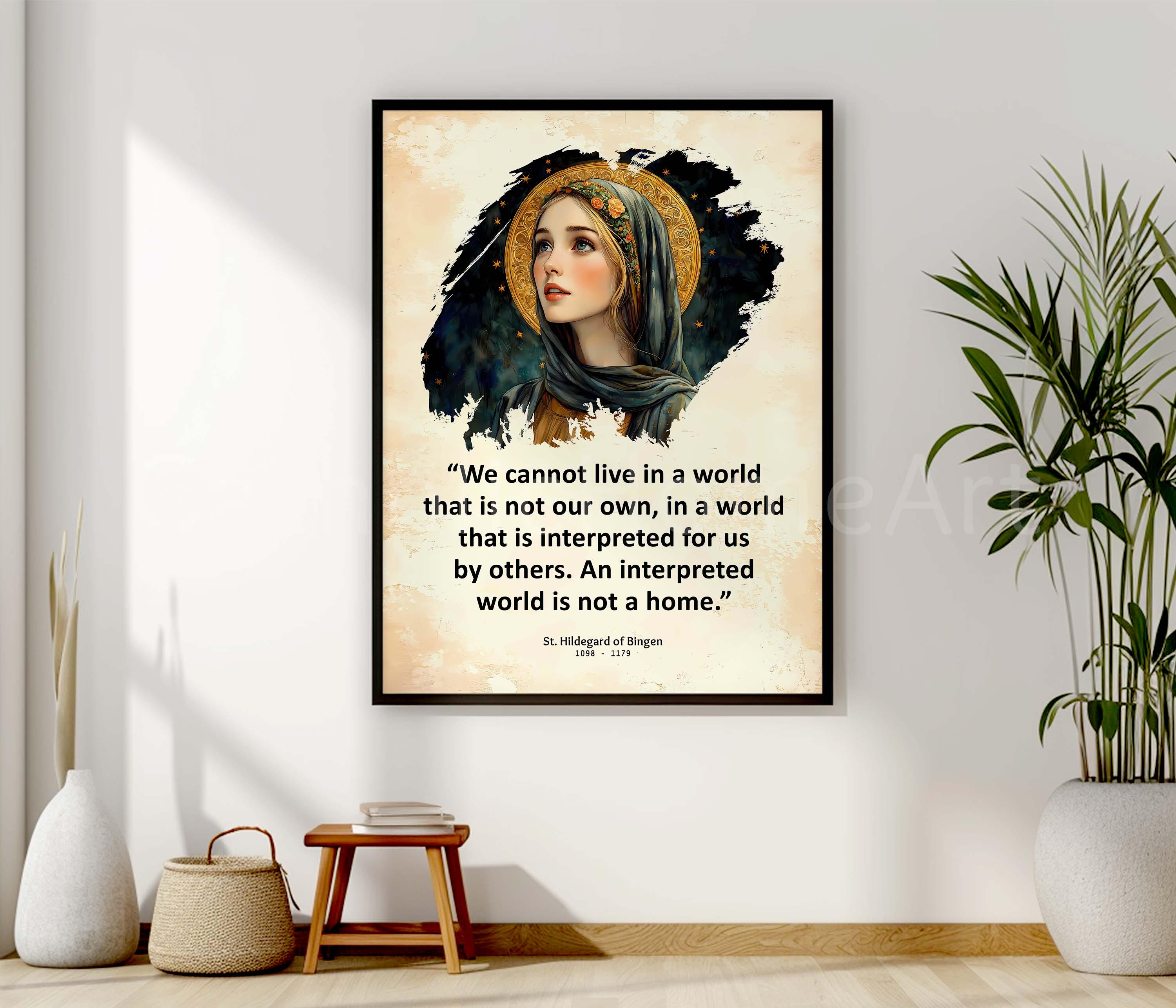 St Hildegard Quote Printable Wall Art, Saint Hildegard of Bingen Quotes ...