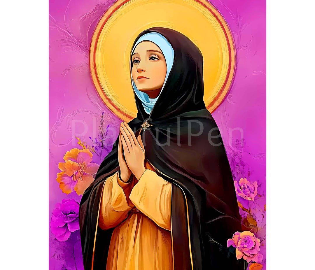 St. Clare of Assisi Printable Wall Art Print, Saint Clare Digital ...