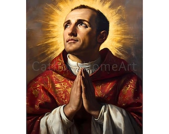 St Charles Borromeo Wall Art Printable, Catholic Saint Wall Art Print Poster, Christian Religious Decor, Instant Digital Download