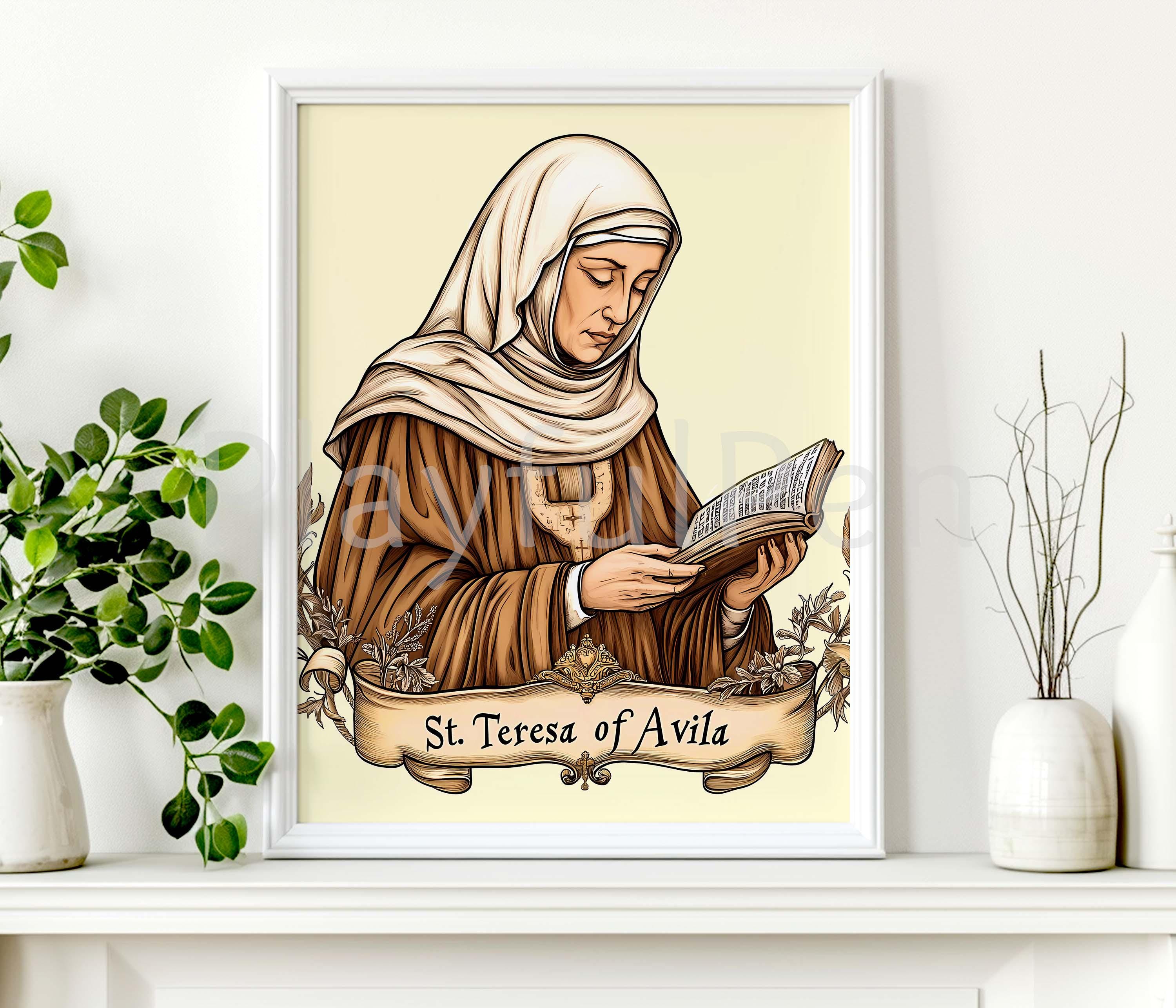 Saint Teresa of Avila Wall Art Printable, St Teresa of Jesus Catholic ...