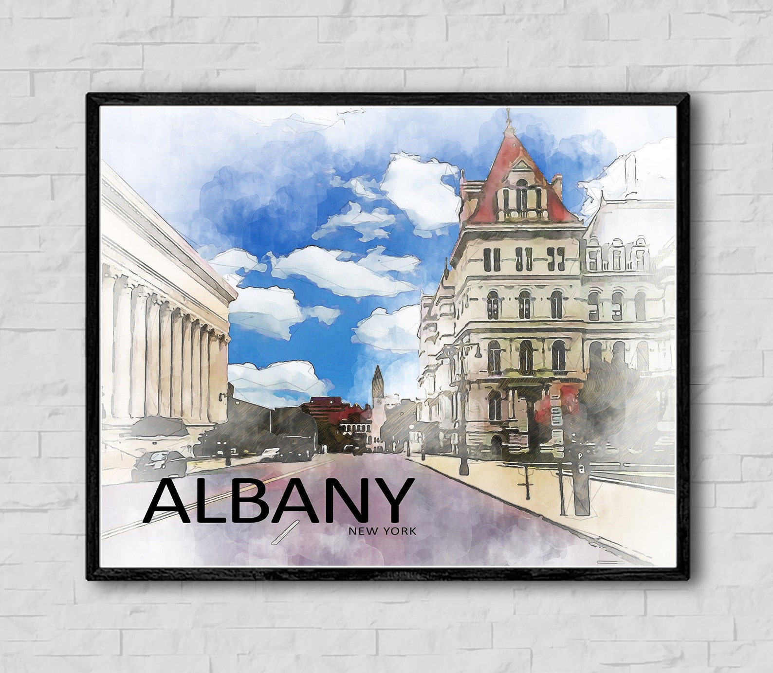 Printable Albany NY Art Print Albany Wall Art Poster Albany Etsy