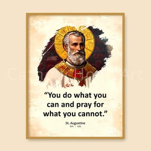 St Augustine Quote Printable Wall Art, Saint Augustine of Hippo Quotes, Trust in God, Catholic Quotes, Religious Quotes, Digital Download