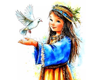 St Kateri Tekakwitha kunst aan de muur afdrukbare, Saint Kateri lelietje-van-de-Mohawk katholieke posterprint, Catherine Tekakwitha, Instant Download