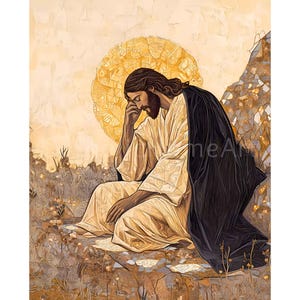 Jesus Praying in Gethsemane Art Print (Digital Download)