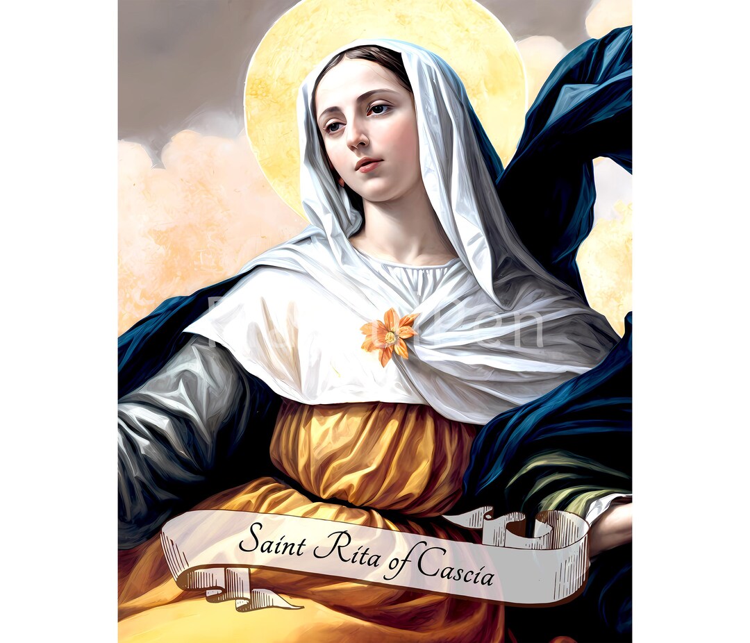Saint Rita of Cascia Printable Wall Art, Catholic Poster Print ...
