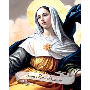 Saint Rita of Cascia Printable Wall Art, Catholic Poster Print, Religious Art Digital Download