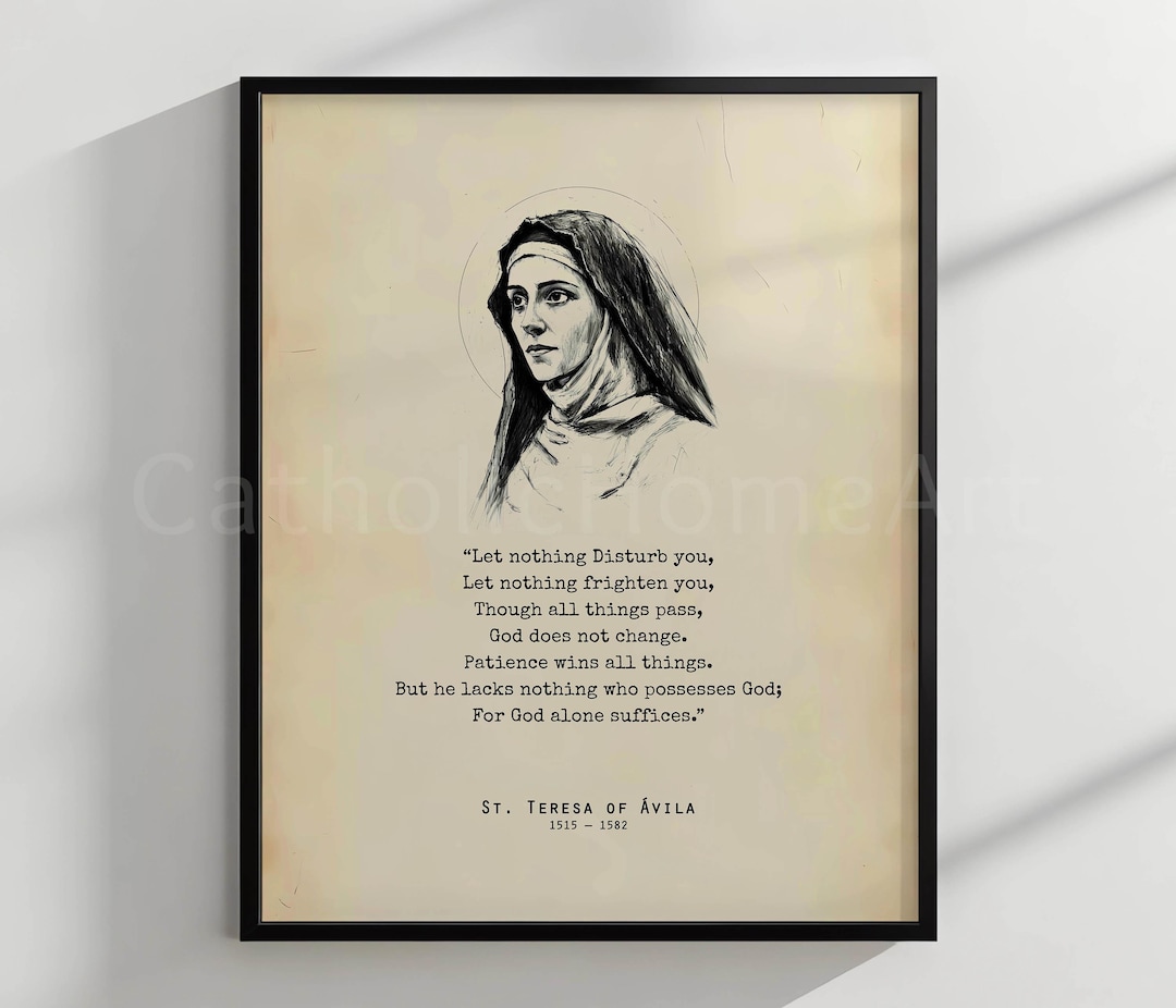St Teresa of Avila Quote Wall Art, Saint Teresa of