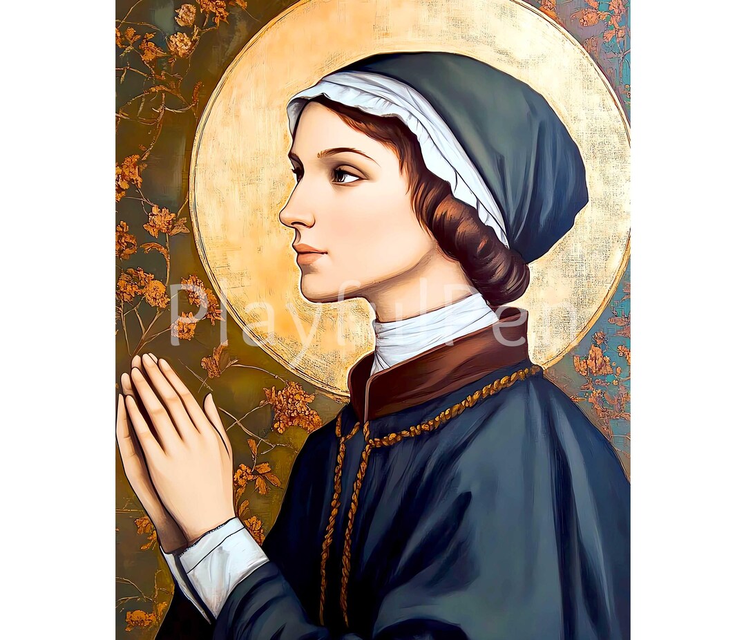 Saint Elizabeth Ann Seton Wall Art, St Mother Seton Art Print, Catholic ...