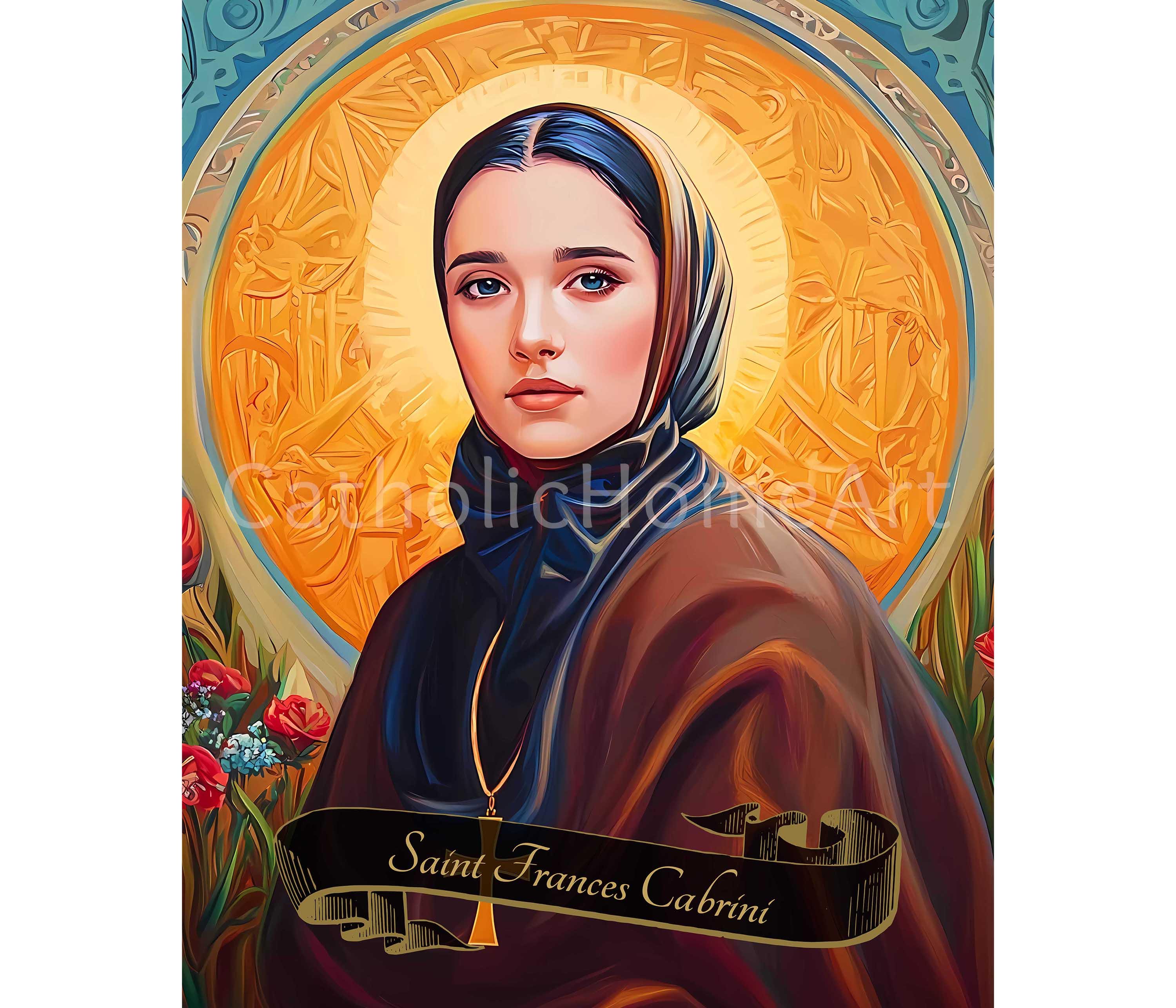 St Frances Xavier Cabrini Printable Wall Art, Mother Cabrini Catholic ...