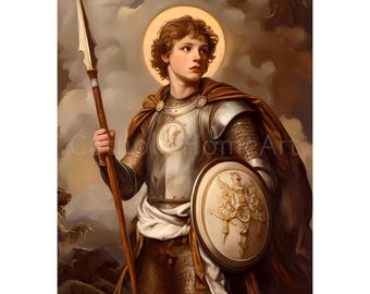 Saint George Printable Wall Art, St George and the Dragon Print, Lydda England, Christian Catholic Poster, Religious Art, Digital Download