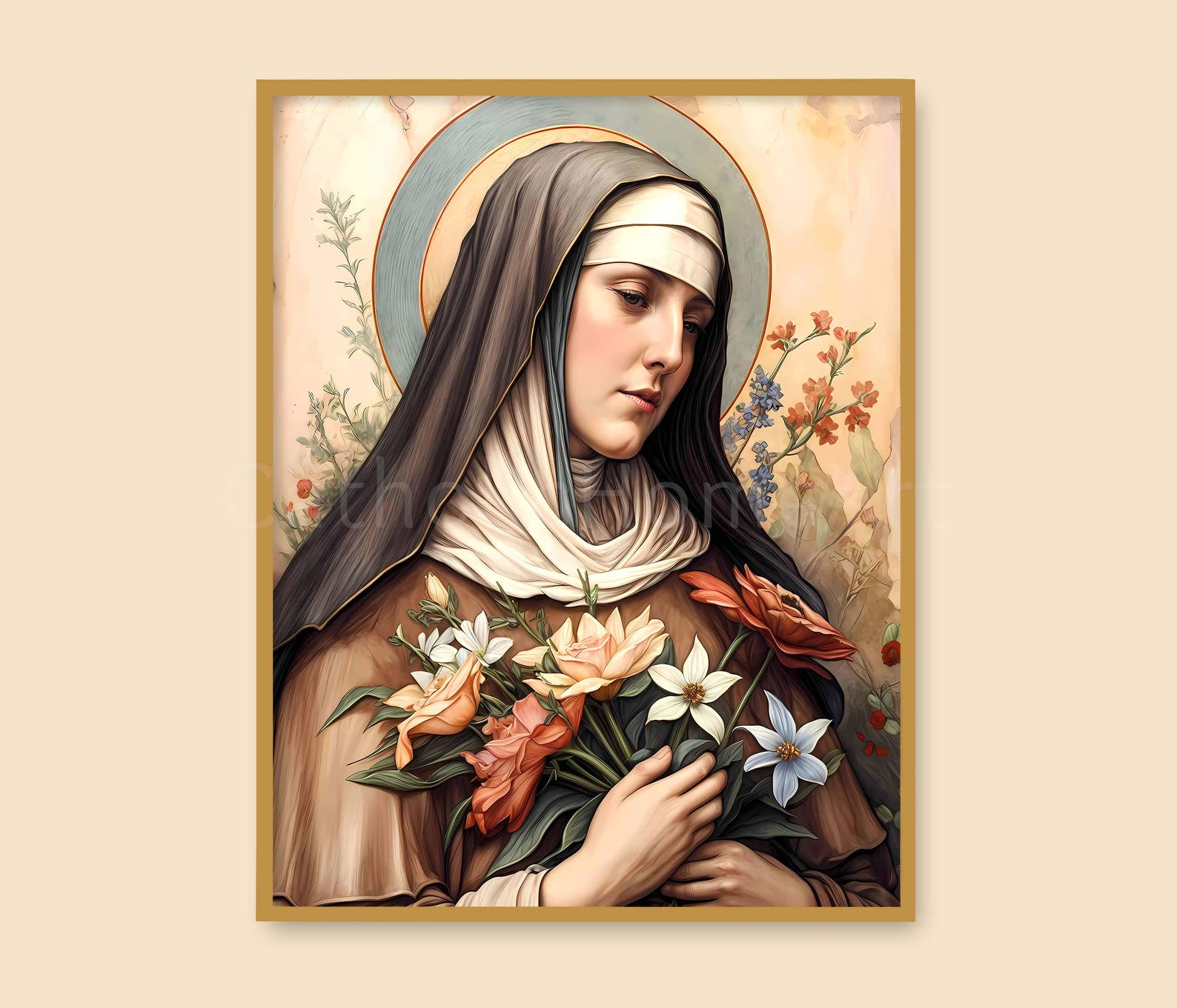 Saint Clare of Assisi Printable Wall Art Print, Digital Download ...