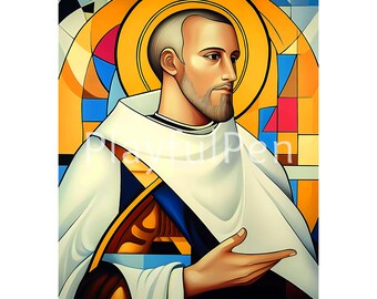 Afdrukbare muurkunst Saint Dominic, St. Dominic de Guzman, digitale download
