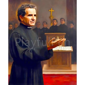 St John Bosco Wall Art Printable, Saint Don Bosco Priest Catholic Educator Poster Print, Salesians of Don Bosco, Christian Digital Download