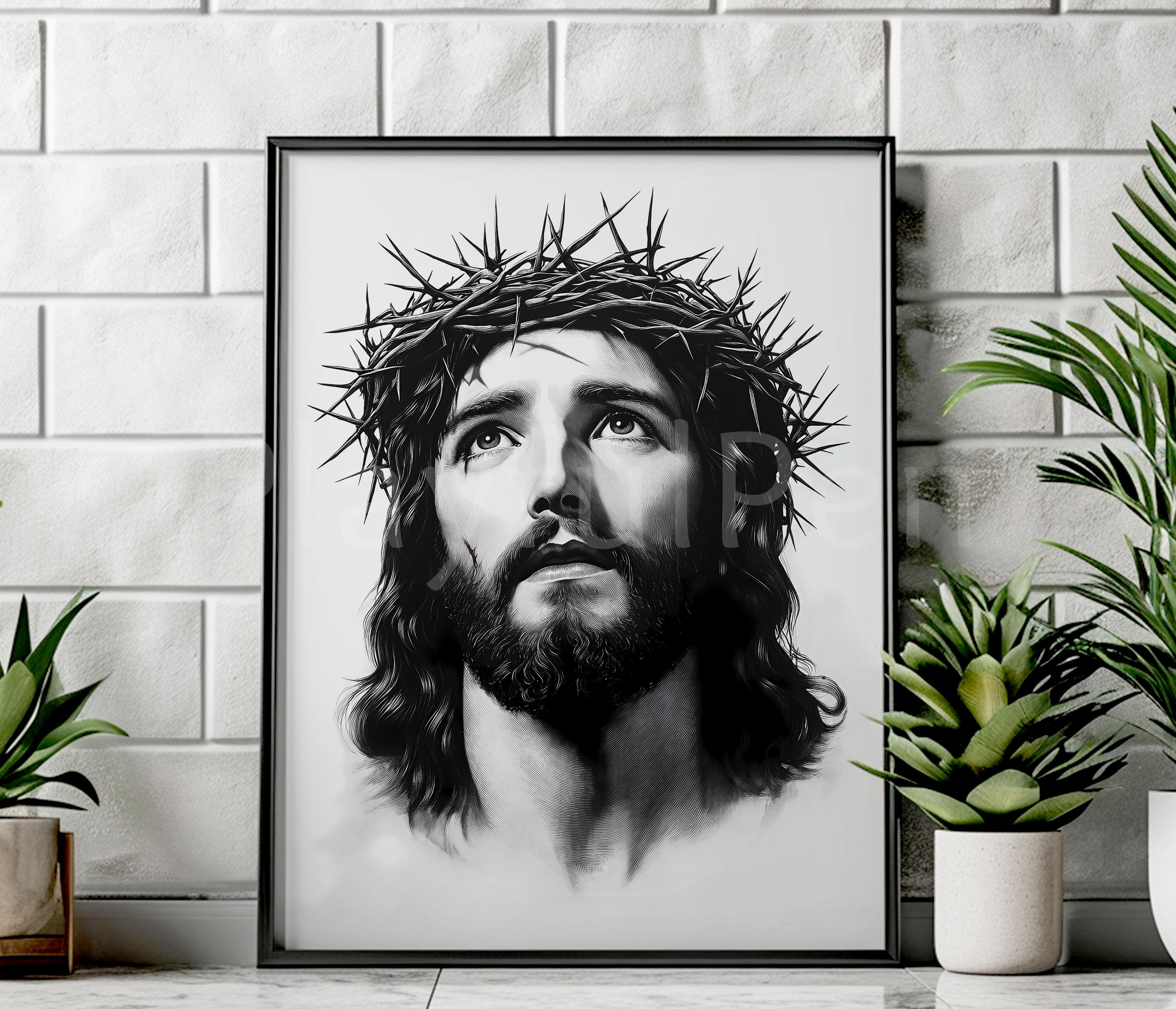 イエス・キリストの肖像画の印刷可能なポスター、イエスの肖像画の壁