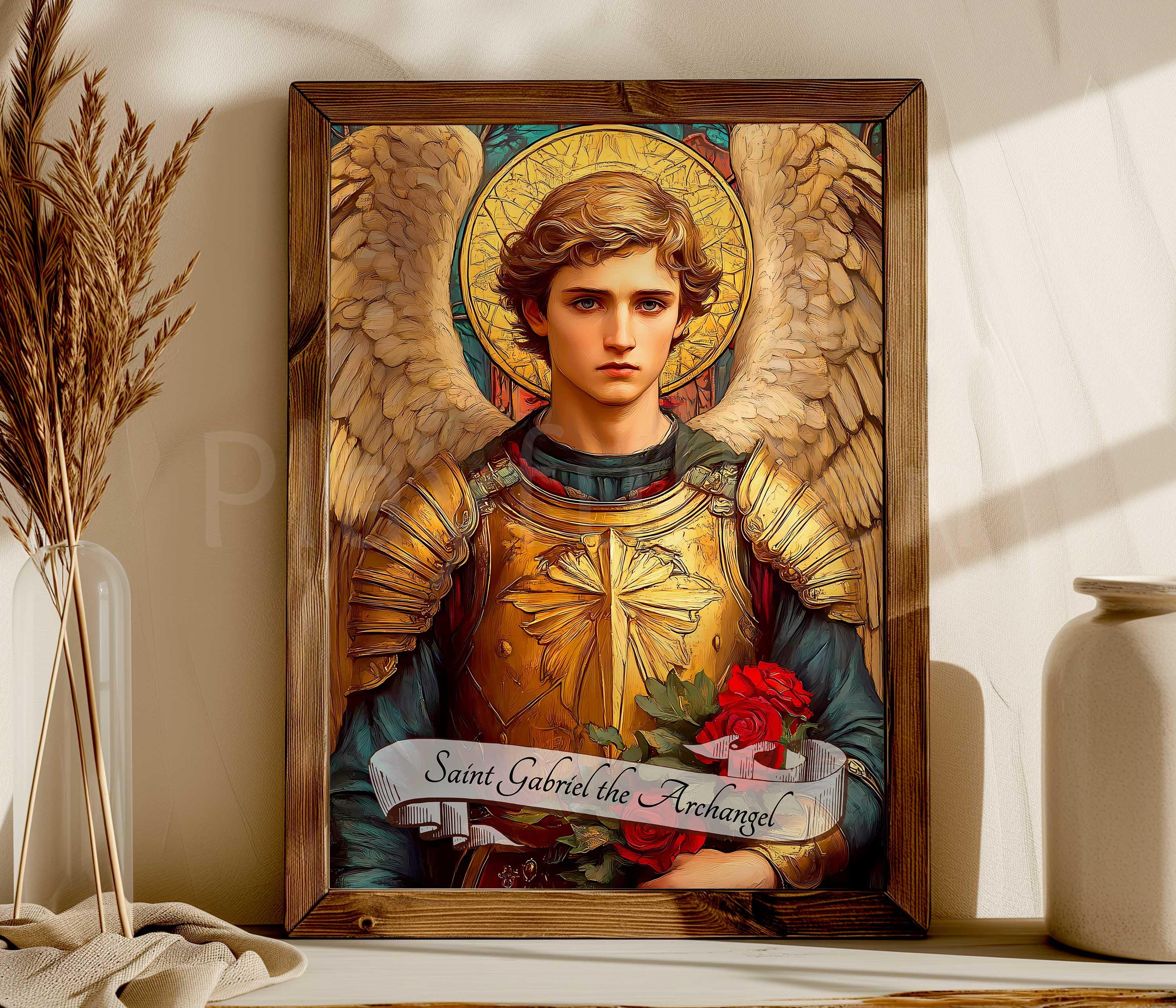 St Gabriel the Archangel Wall Art, Saint Gabriel Catholic Religious ...