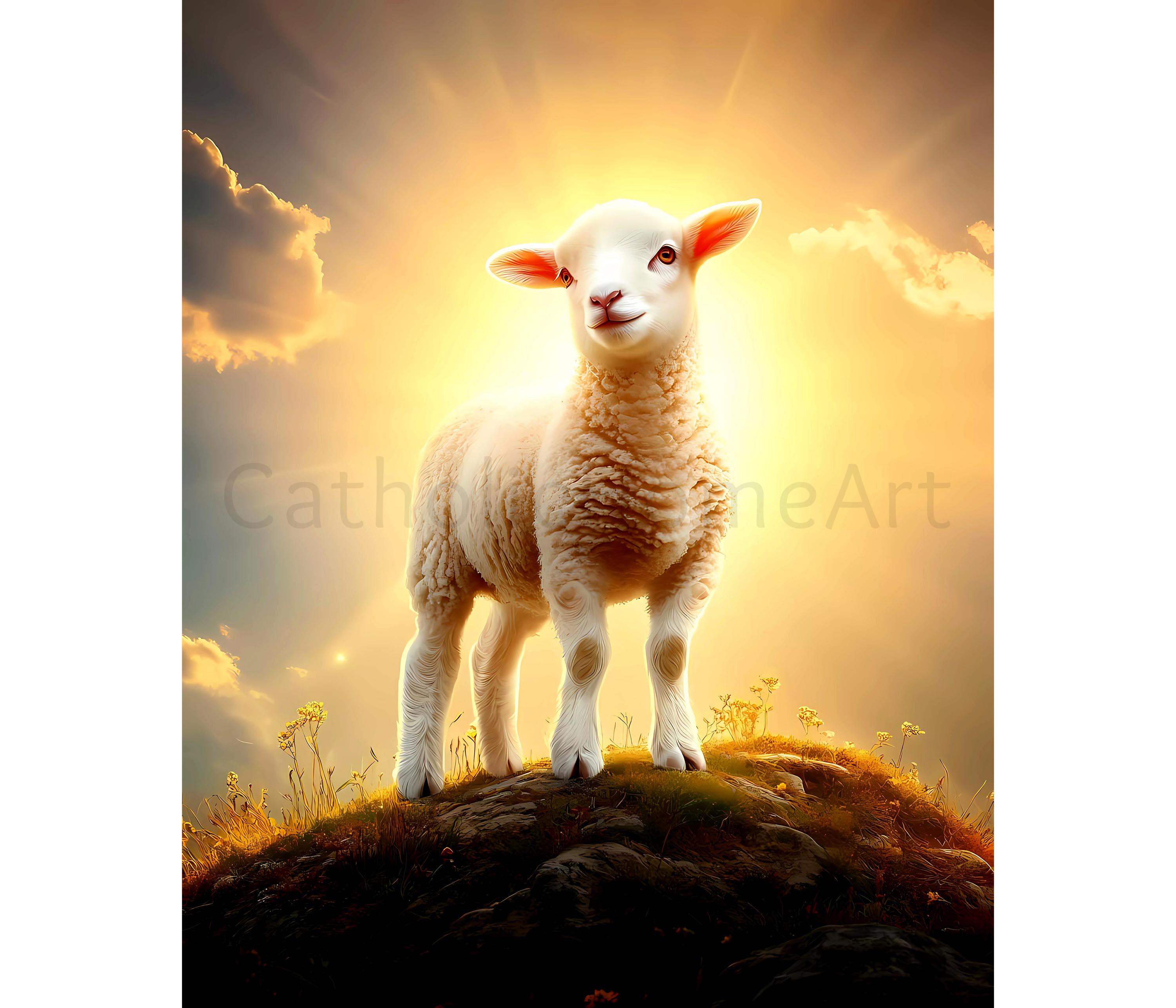 Jesus Christ Lamb of God Printable Wall Art, Christian Picture Image ...