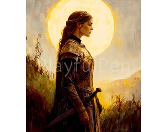 Utskrivbar väggkonst av Jeanne d'Arc, digital nedladdning