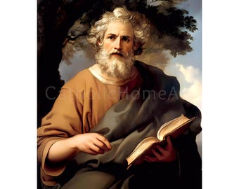 Saint Andrew Apostle Art Print, Catholic Home Decor (Digital Download)