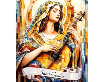 St. Cecilia druckbare Wandkunst, katholische Plakat religiöse Heilige Kunstdruck, St. Cecilia Plakat, sofortiger digitaler Download