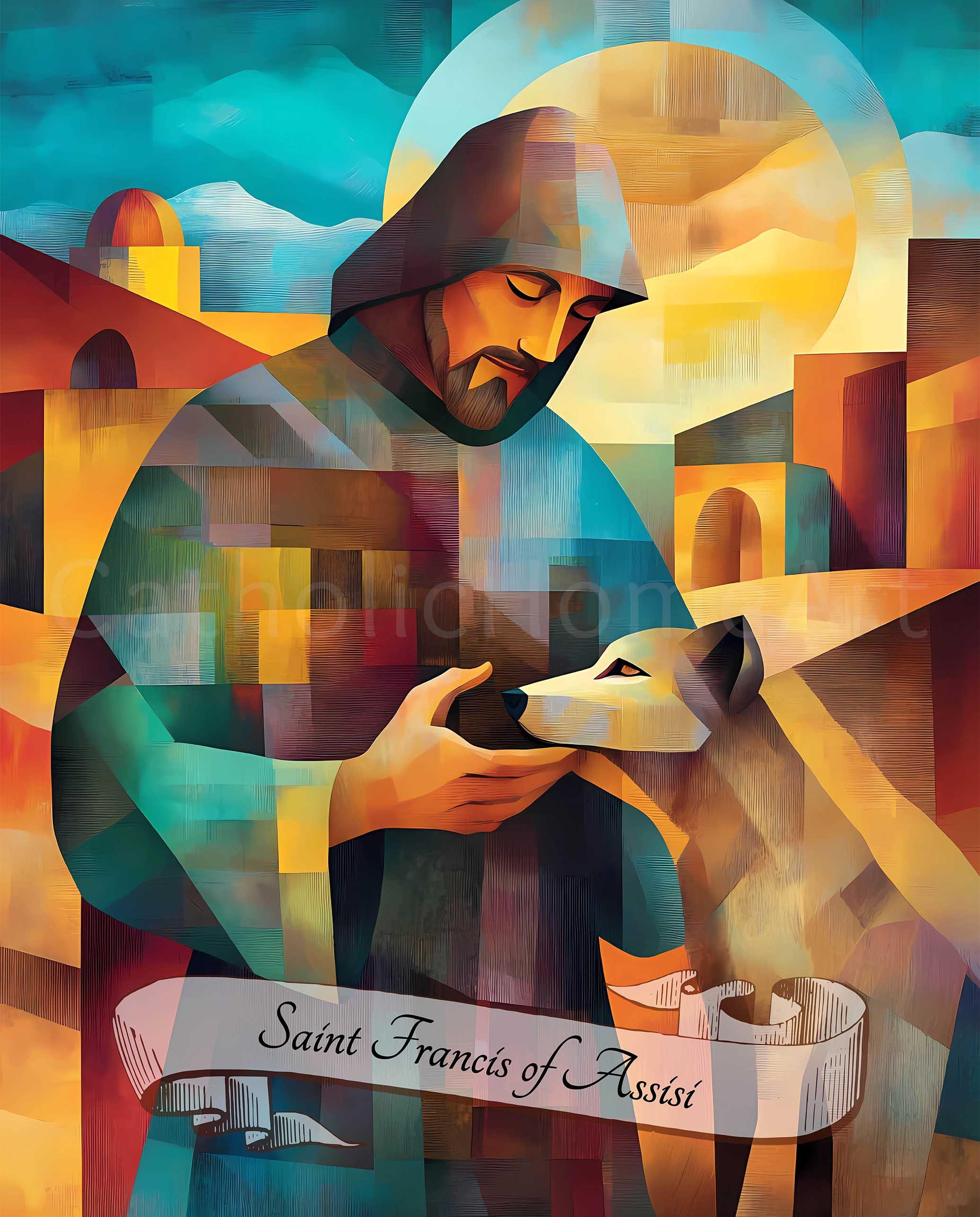 St Francis of Assisi Wall Art Print, Printable Saint Picture, Catholic ...