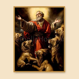 St Ignatius of Antioch Wall Art Printable, Saint Ignatius with Lions Catholic Poster Print, Christian Religious Home Decor, Digital Download